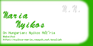 maria nyikos business card